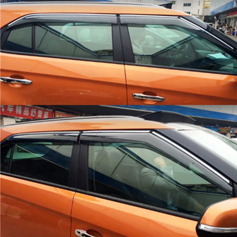 

For Hyundai Creta ix25 window visor side window deflectors cover ABS Exterior body decoration products accessories 2015-2017