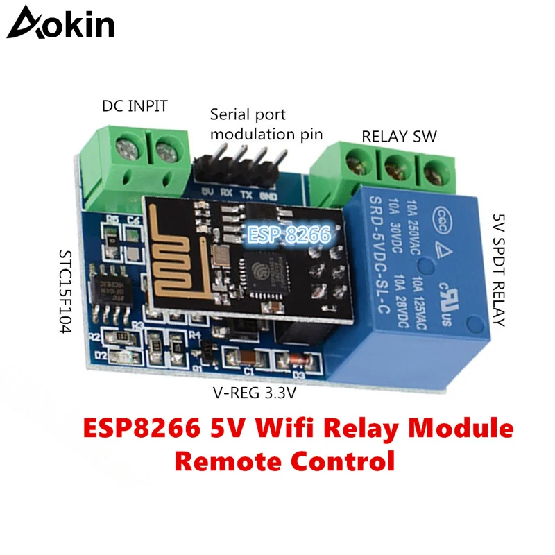 Релейный модуль с дистанционным управлением ESP8266 5 В Wi Fi управление через
