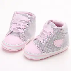 Newnorn для малышей для маленьких девочек в горошек противоскользящие мягкая подошва обувь на шнуровке кроватки обувь милый ребенок обувь