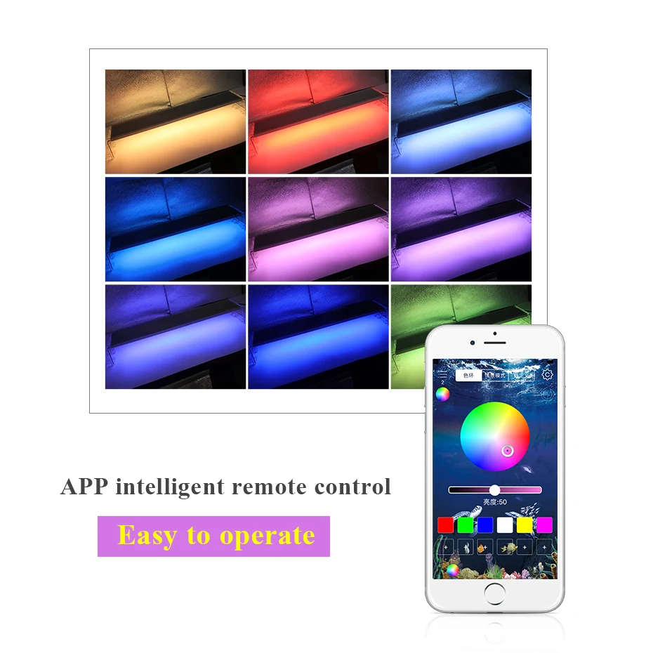 Светодиодный светильник Zhongji RGB 5050 для аквариума светодиодный Выдвижной