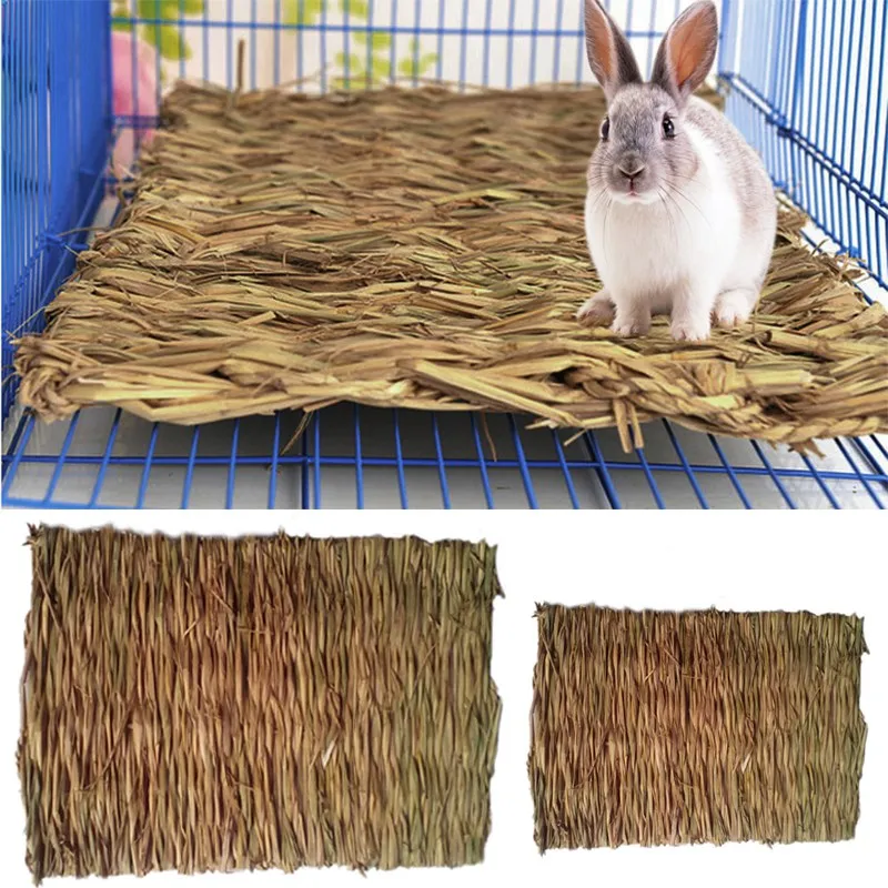 2019 straw mat font b pet b font hamster rabbit chewing toy grass preparation pad small