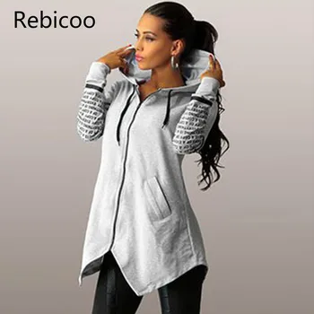 

Autumn Hoodies Women Sweatshirt Women sudaderas mujer Letters Print Zipper Pocket Pullover Sweatshirts Hoodie Women Tops