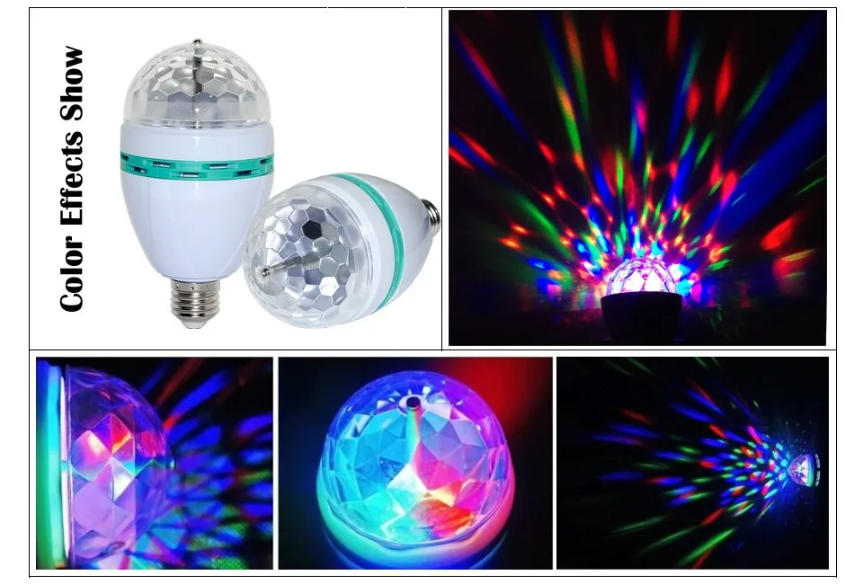 RGB светодиодные лампы мини-светильник для вечеринки Танцевальная вечеринка лампы E27 6 Вт Авто Вращающийся DJ сценический диско рождественские светильники цветная лампа для KTV бар