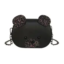 Милые детские сумки через плечо с блестками и медведем для маленьких девочек, сумки-мессенджеры на цепочке, сумки Bolsas Feminina Mujer, Прямая поставка