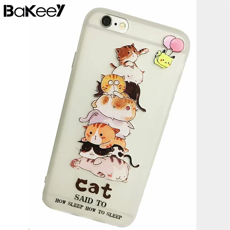 

BAKEEY Cute 3D Emboss Floral Cartoon pattern Phone Case for iphone XS max XR Soft Silicone Back Cover For iphone 8 7 Plus Coque