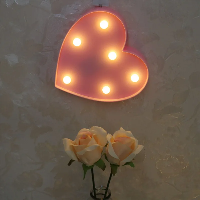 

Heart Shape Led Glow Party Supplies Home Bedroom Baby Kids Room Decor Night Light Different Colors Provided