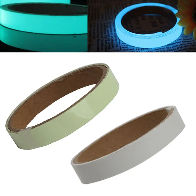 

1M 15mm Luminous Tape Night Vision Glow In Dark Self-adhesive Warning Tape Safety Security Sticker Home Decoration