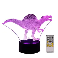 Ночной свет 3D лампа 7 светодио дный цветов меняющая светодиодный ночник с умным прессом и пультом дистанционного управления 3D ночные огни