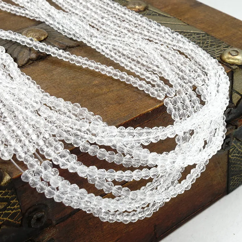 Wholesale lots white Faceted CRYSTAL glass loose beads DIY hot 2 /3 /4/ 6 /8/ 10mm