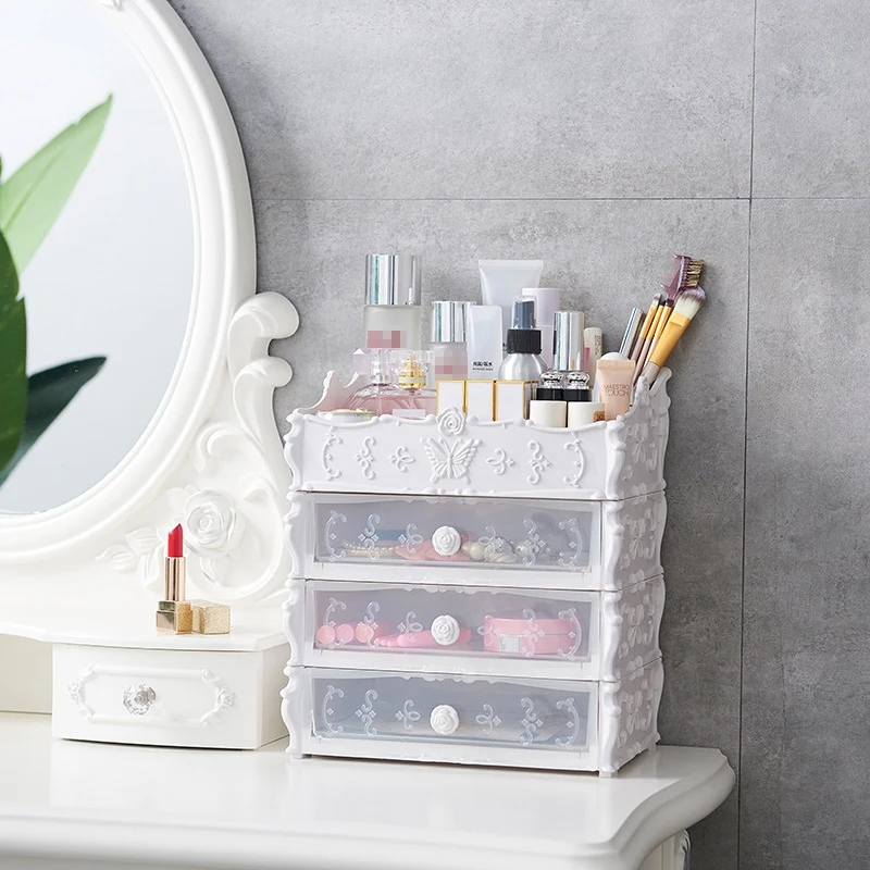  Plastic Cosmetic Drawer Container Makeup Organizer Box For Storage Make Up Jewelry Nail Holder Home