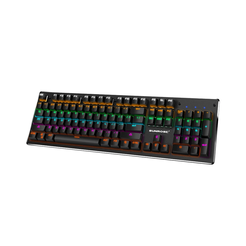  Sunrose T610 104 Keys English Wired Usb Backlit Mechanical Rgb Gaming Keyboards Waterproof For Tabl