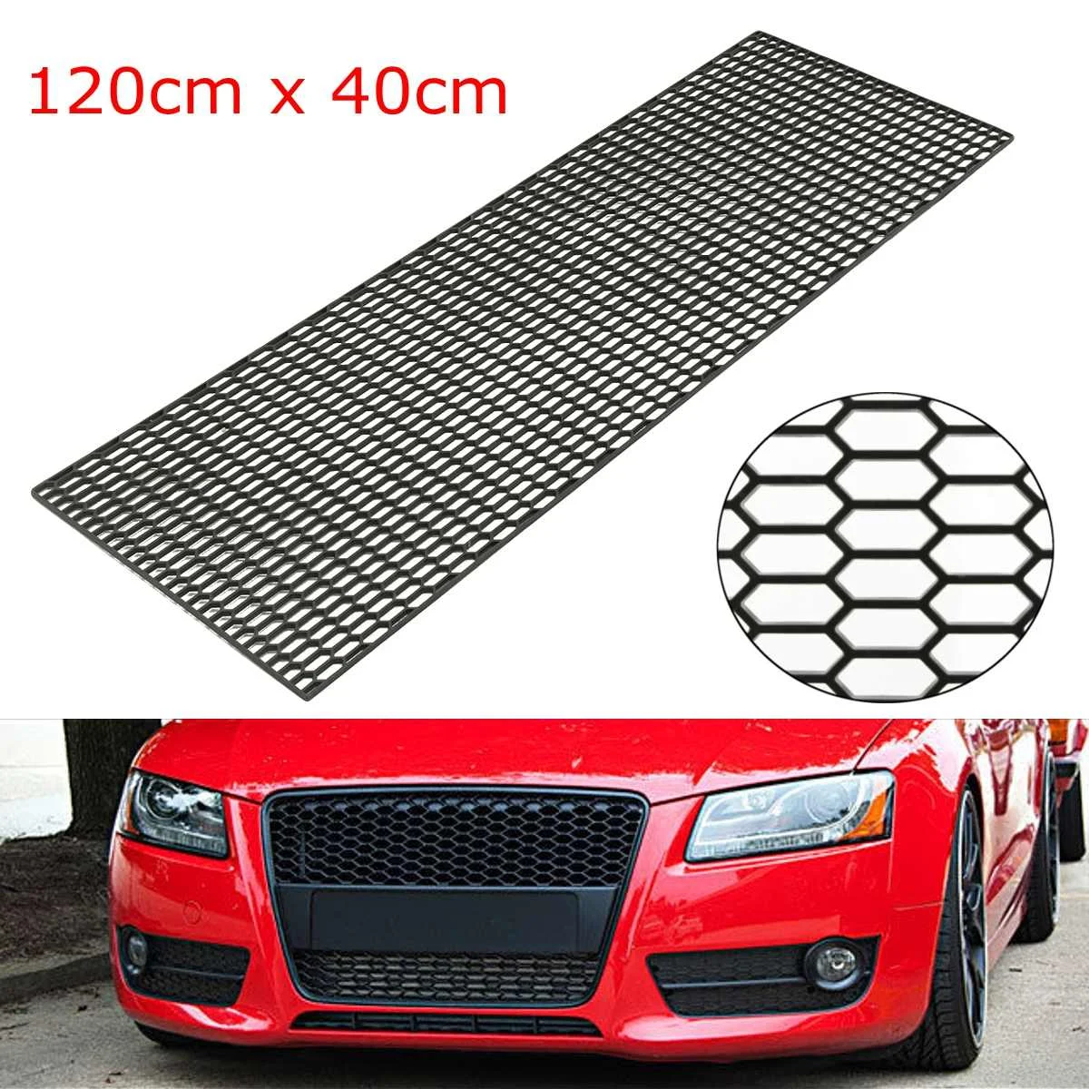 

120cm Universal Car Styling Air Intake Racing Honeycomb Meshed Grill Spoiler Bumper Hood Vent