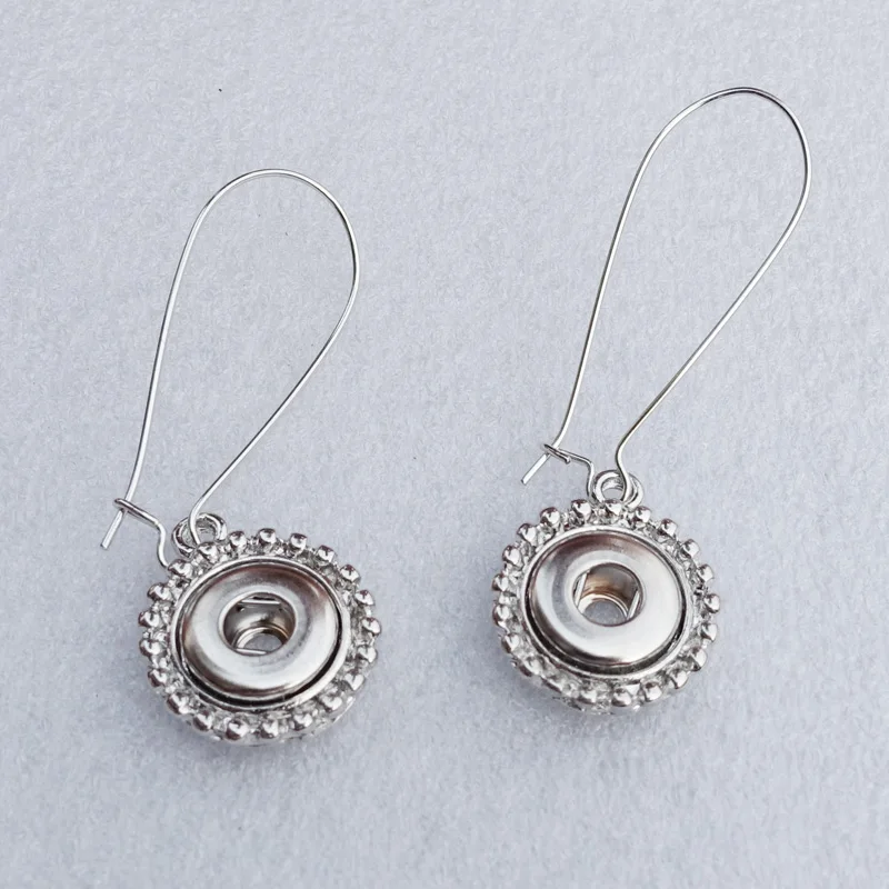 10pairs/lot Lady Fashion Metal 12mm snap buttons long hook earring women jewelryin Drop