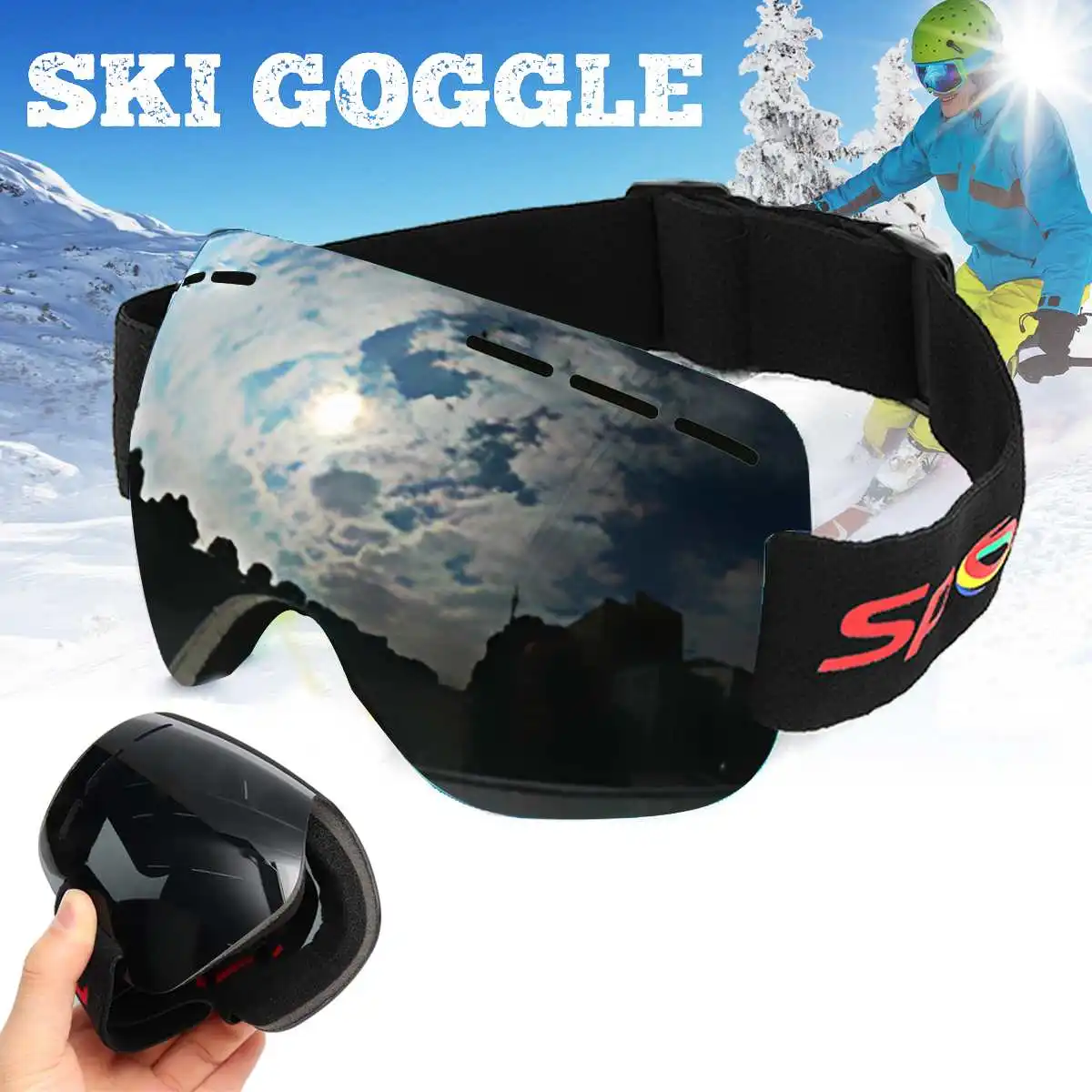 Buy Skiing Snowboarding Goggles Men Unisex Double Lens Anti fog Wind Dust UV