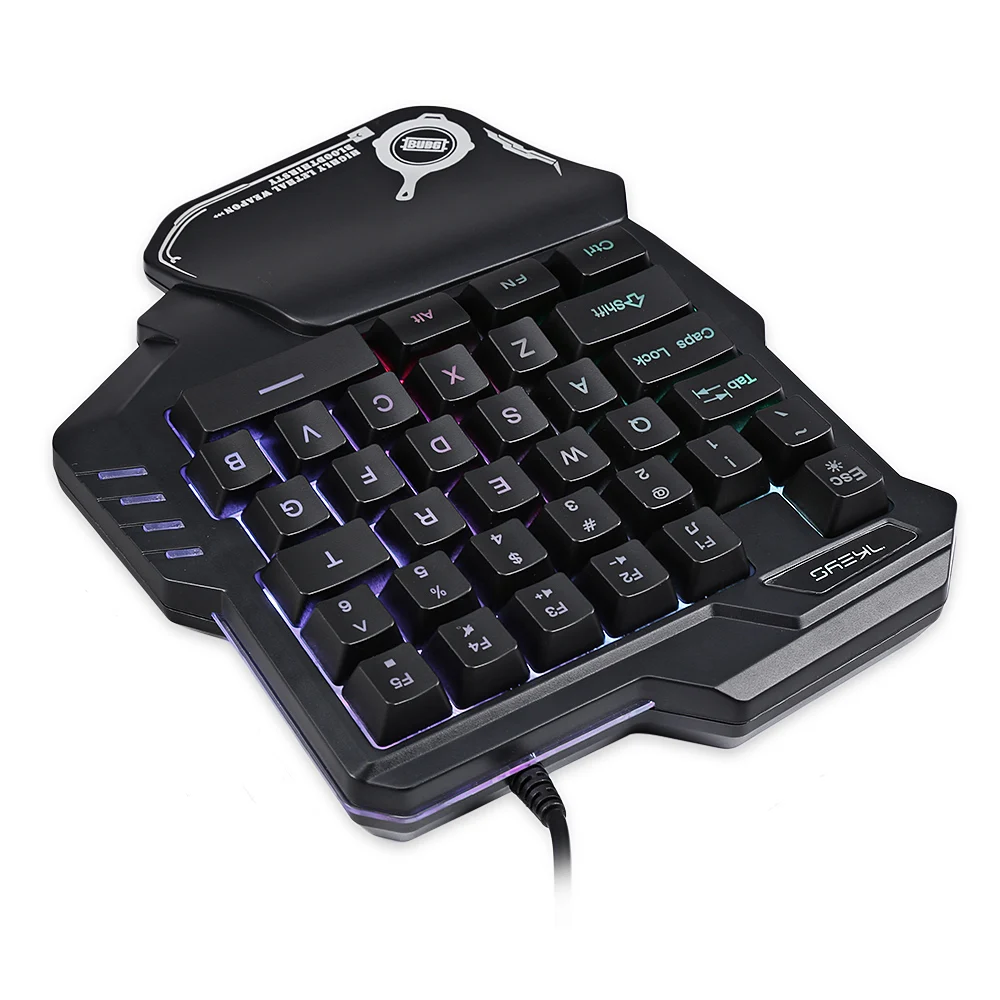  G30 1.6m Wired Gaming Keypad With LED Back-light 35 Keys One-handed Membrane Keyboard For LOL/PUBG/