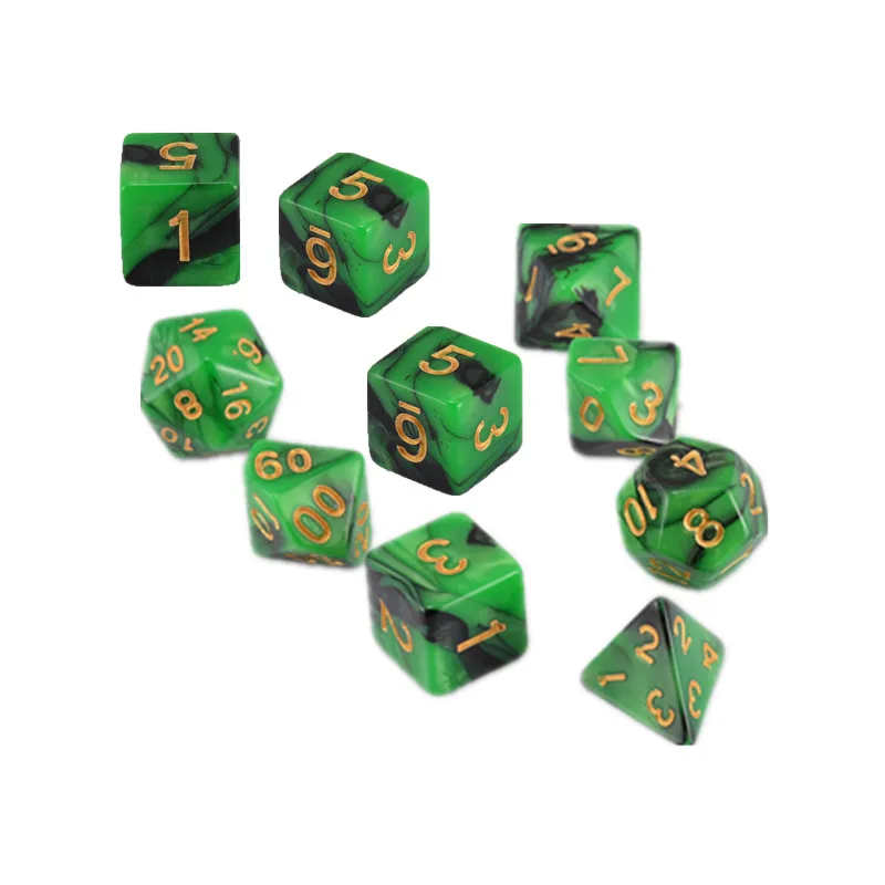 

10pcs/Set Acrylic Polyhedral Dice Table Board Games Outdoor Dice With Bag For TRPG Board Game Dungeons And Dragons