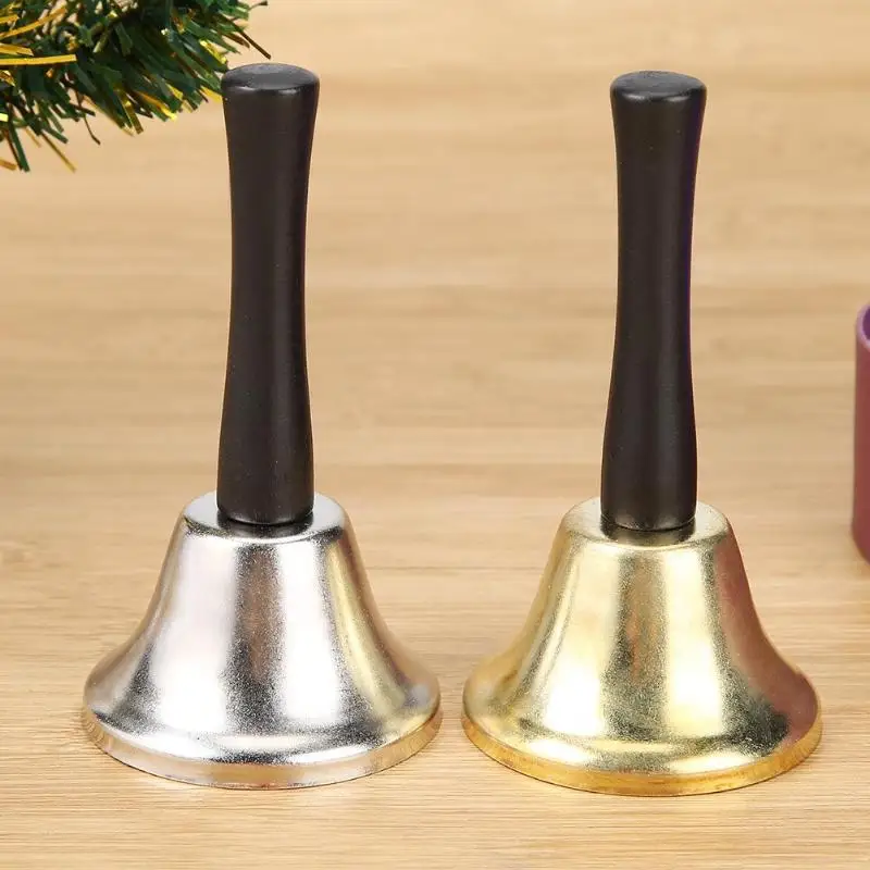 Золотой Серебряный Рождественский Колокольчик металлический для празднования вечеринок погремушка инструменты для благородного Званый ужин фестивальные декорации