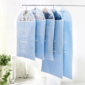 

5Pcs/Set Hanging Garment Bag Moth-Proof Clothing Covers Dust Proof Cover Storage Bag Clothes Suit Coat Dress Jacket Protector