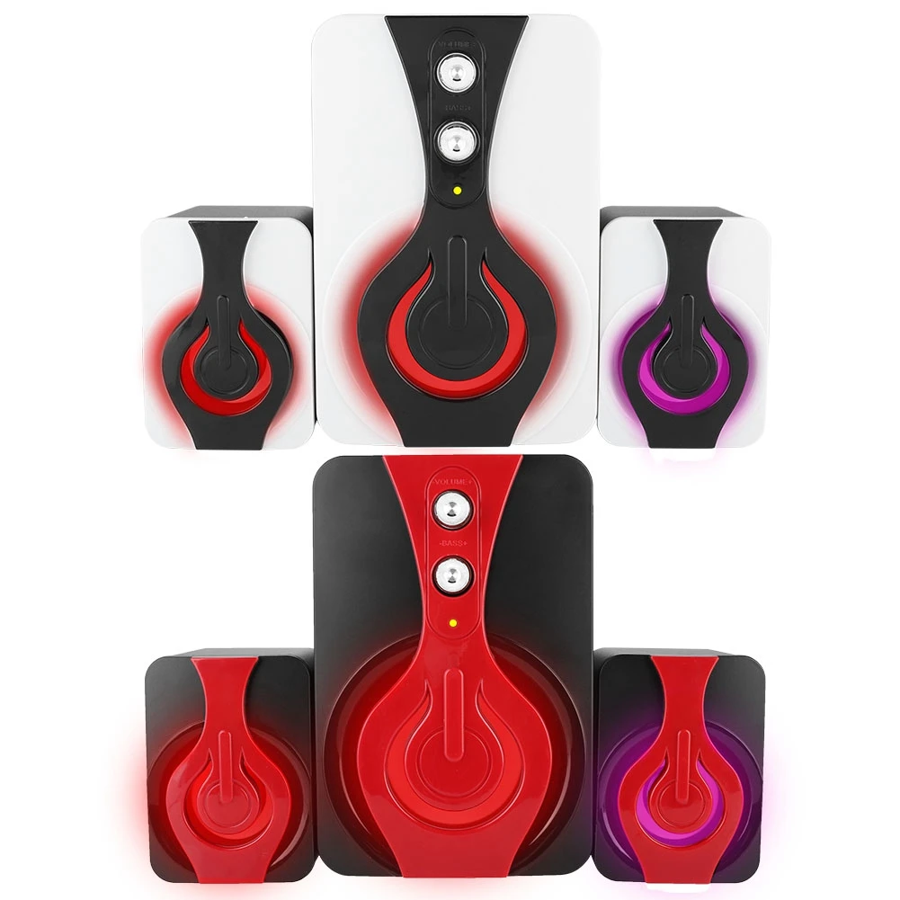 

Subwoofer Active Multimedia Column RGB Light Desktop PC Computer Wired USB Speaker