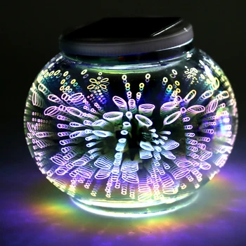 

Solar LED 3D Meteor Solar Garden Light Colorful Solar Lamp Glass Cover Ball LED Color Changing Table Lamps Waterproof Yard Party