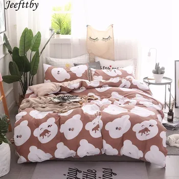 

Home Textiles Snow Mountain Bear Pattern Brief Bedding Set Boy Kid Girls Adult Linen Soft Duvet Cover Pillowcase Bed Sheet Queen