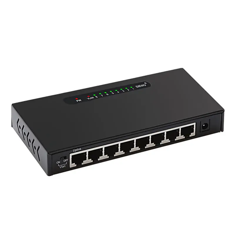 8 Порты и разъёмы Gigabit Ethernet сетевой коммутатор Gigabit 10/100/1000 Мбит/с хаб настольное сетевой коммутатор адаптер металлический чехол(штепсельная Вилка стандарта США