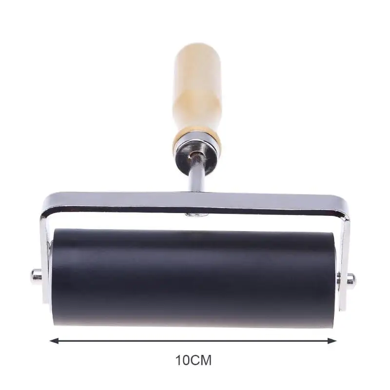 

Portable Rolling Pin Polymer Clay Stamping Roller Hand Crafts Rubber Rolling Brayer with Wood Handle Pottery & Ceramics Tools