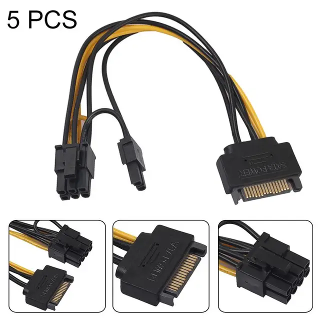 Best Quality 15CM SATA 15Pin Male to 8Pin (6 +2) Male PCI-E Card Power Cable External CPU Video Card Power Cable Mining Card Power Cord Hard Best Quality 15CM SATA 15Pin Male to 8Pin (6 +2) Male PCI-E Card Power Cable External CPU Video Card Power Cable Mining Card Power Cord Hard