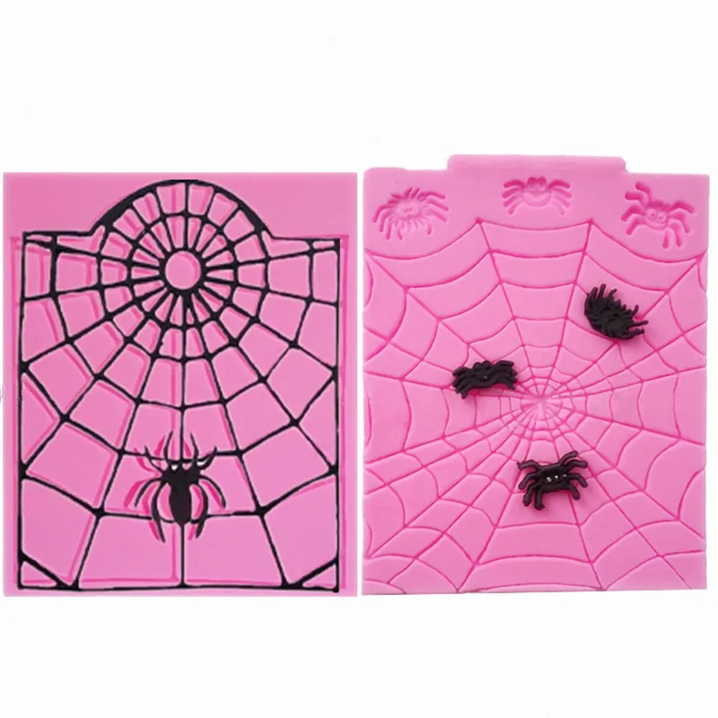 KKAOAOGO New Pattern Spider Web Halloween Sugar Decoration Model DIY Chocolates Cake Baking silicone mold | Дом и сад