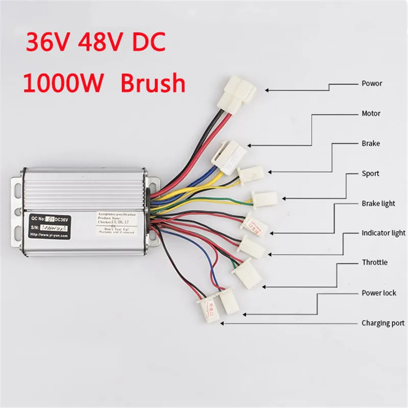 Electric Bicycle Controller With 36v 48v 1000w 30a Dc
