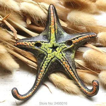 

Starfish Ocean series Cast Iron Wall Hook Wall Mount Towel Hanger Hook decorative hook Key hook house decortaion