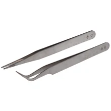 2 шт. Электроника промышленные пинцеты антистатические изогнутые прямой наконечник прецизионные нержавеющие щипцы для ремонта телефона сбор ручные инструменты