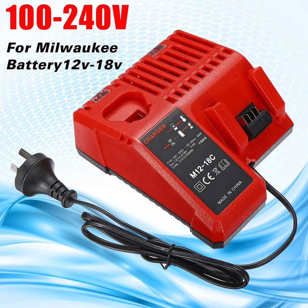 

110v-240v Dual Charging Battery Multi Bay Charger For Milwaukee 12-18V Multi Voltage Lithium Battery Charger