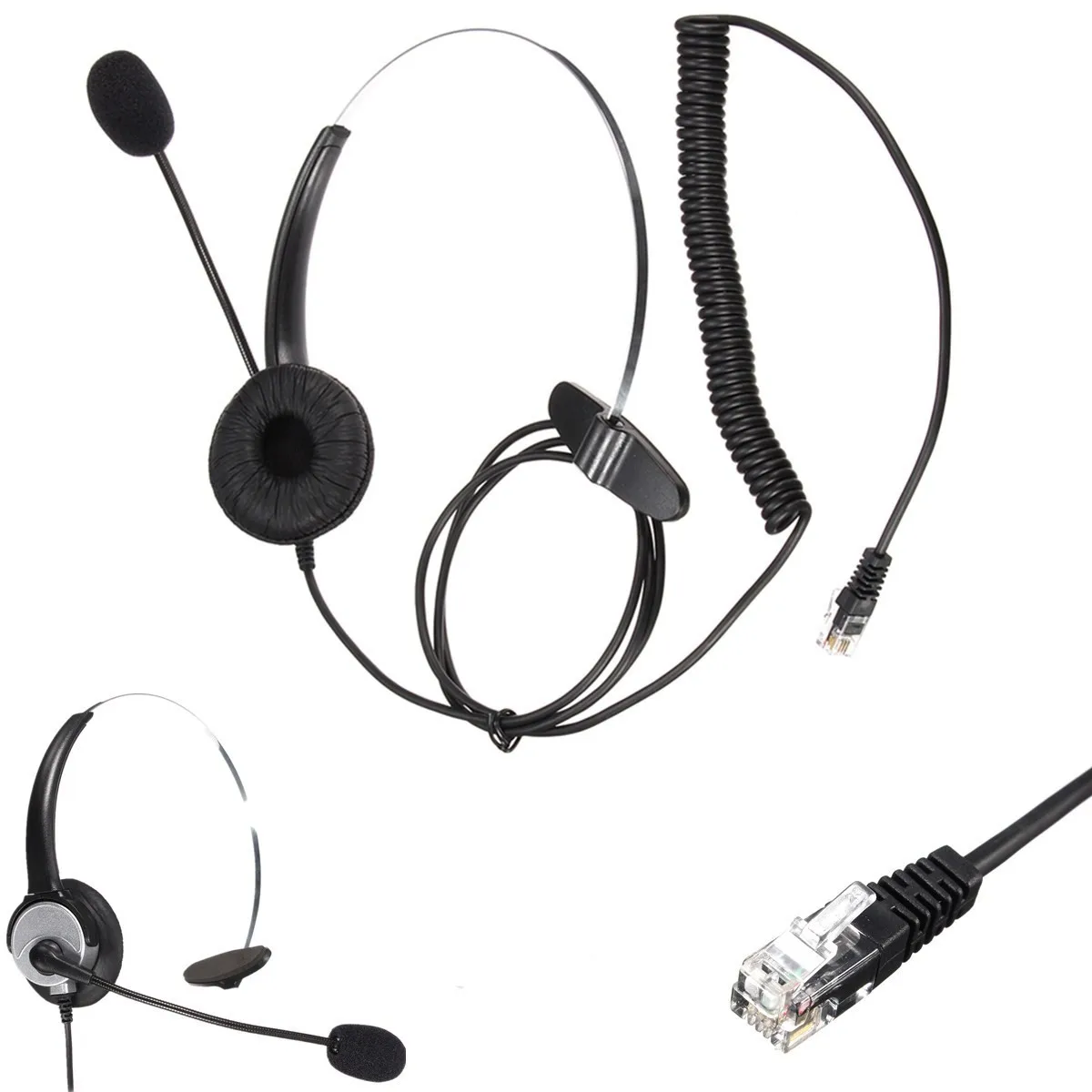 RJ11 офисные Call-центр наушники Телефон Шум наушники с шумоподавлением ...