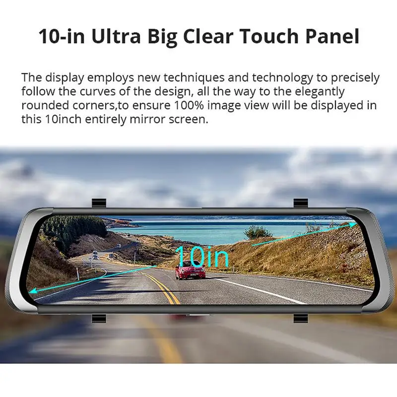 

10-Inch Full-Screen Rearview Mirror Double Recording Low Light Level Night Vision Driving Recorder Reversing Image Video