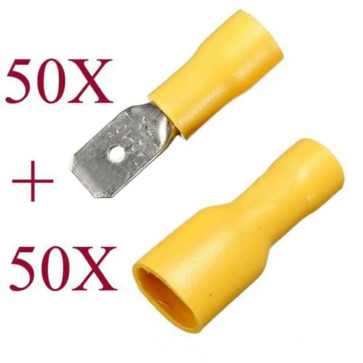 100Pcs 12 10AWG Male & Female Insulated Spade Crimp Terminal Quick
