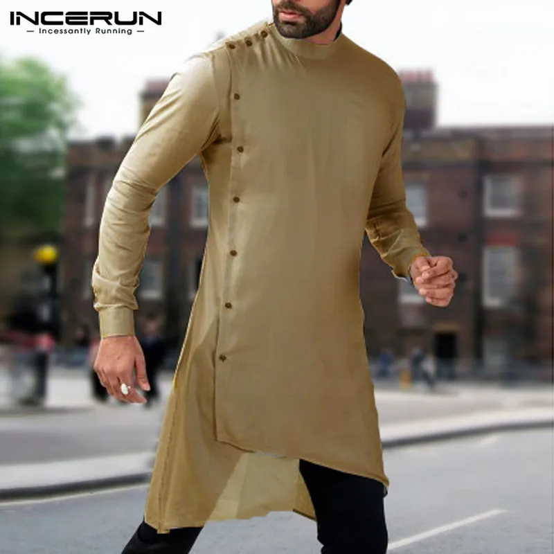 

Muslim Islamic Clothes Men Tops Saudi Arab Dress Long Shirt Indian Suit Men Dress Casual Shirt Kaftan Hombre Robe Camisa