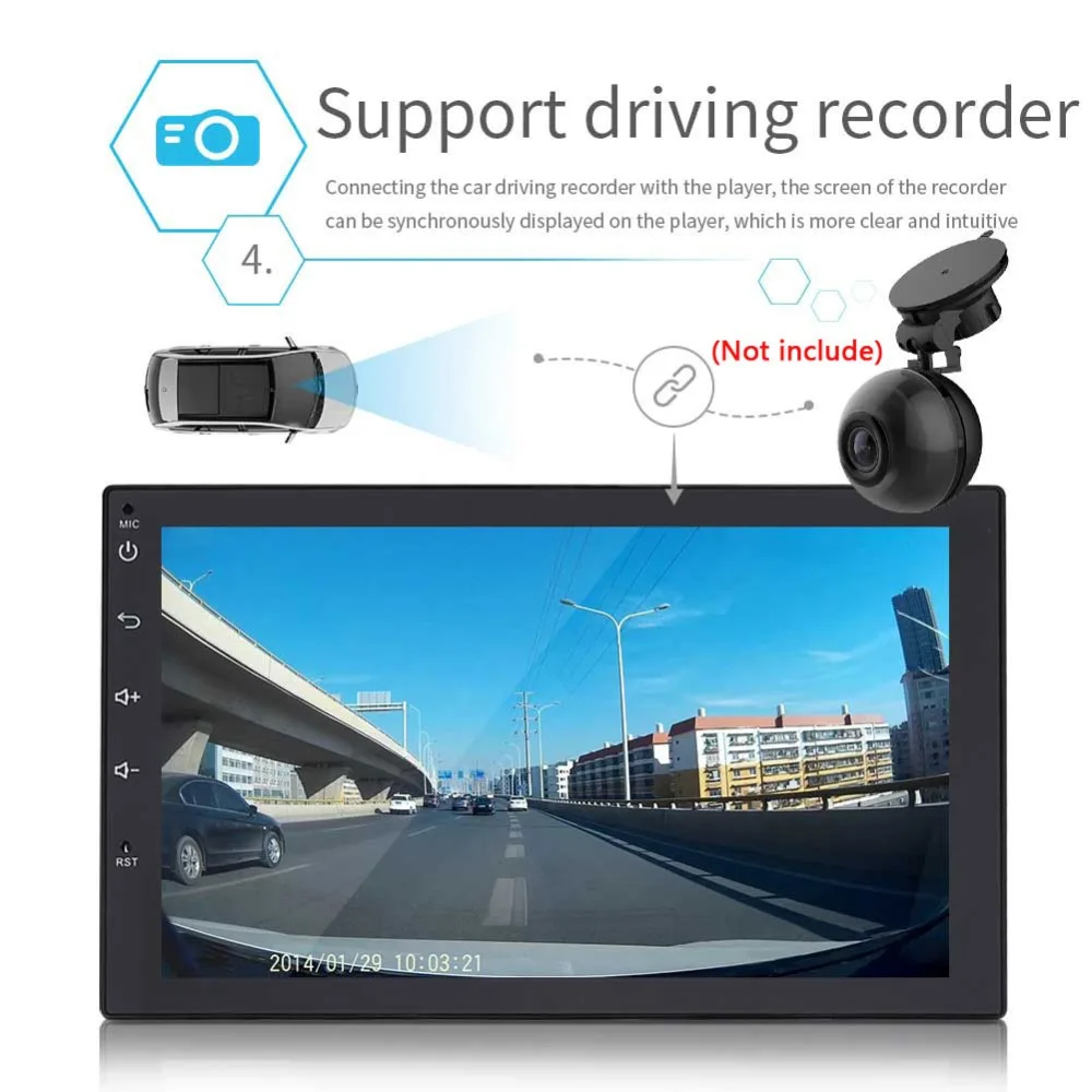 Podofo 7 &quot2 Din Универсальное автомобильное радио с сенсорным экраном gps