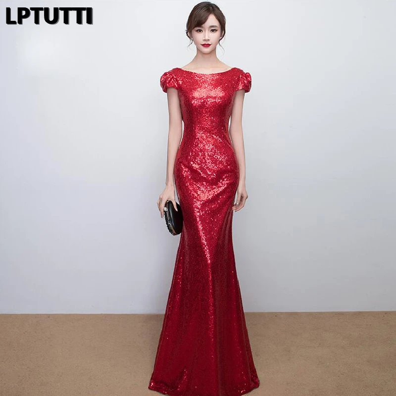 LPTUTTI Sequin Gratuating New For Women Elegant Date Ceremony Party Prom Gown Formal Gala Luxury Long Evening Dresses | Свадьбы и