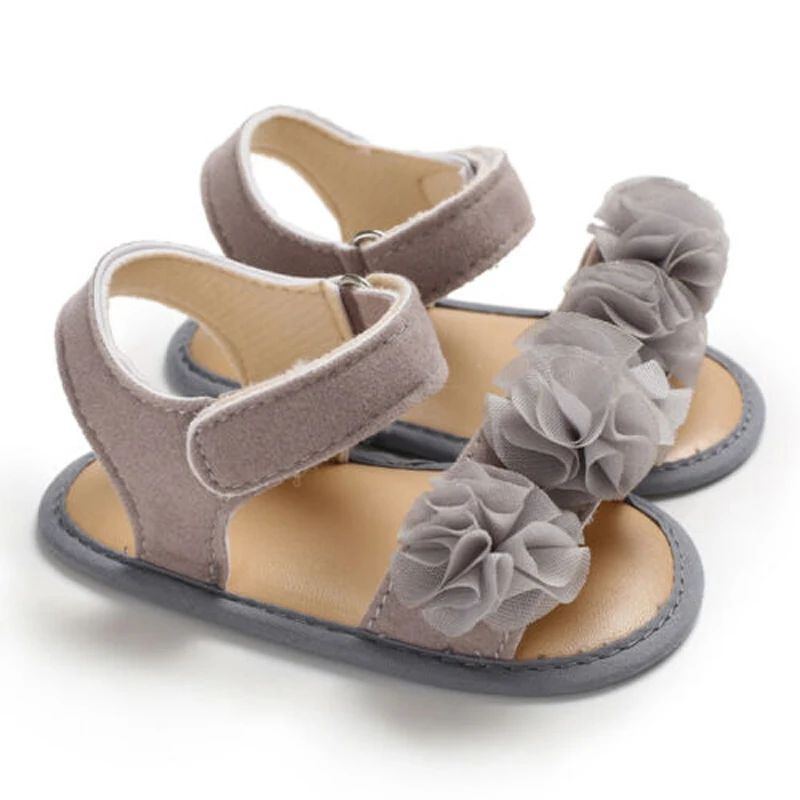 Focusnorm New Fashion Infant Baby Girl Soft Sole Lace Flower Sandals Toddler Summer Shoes Sandals