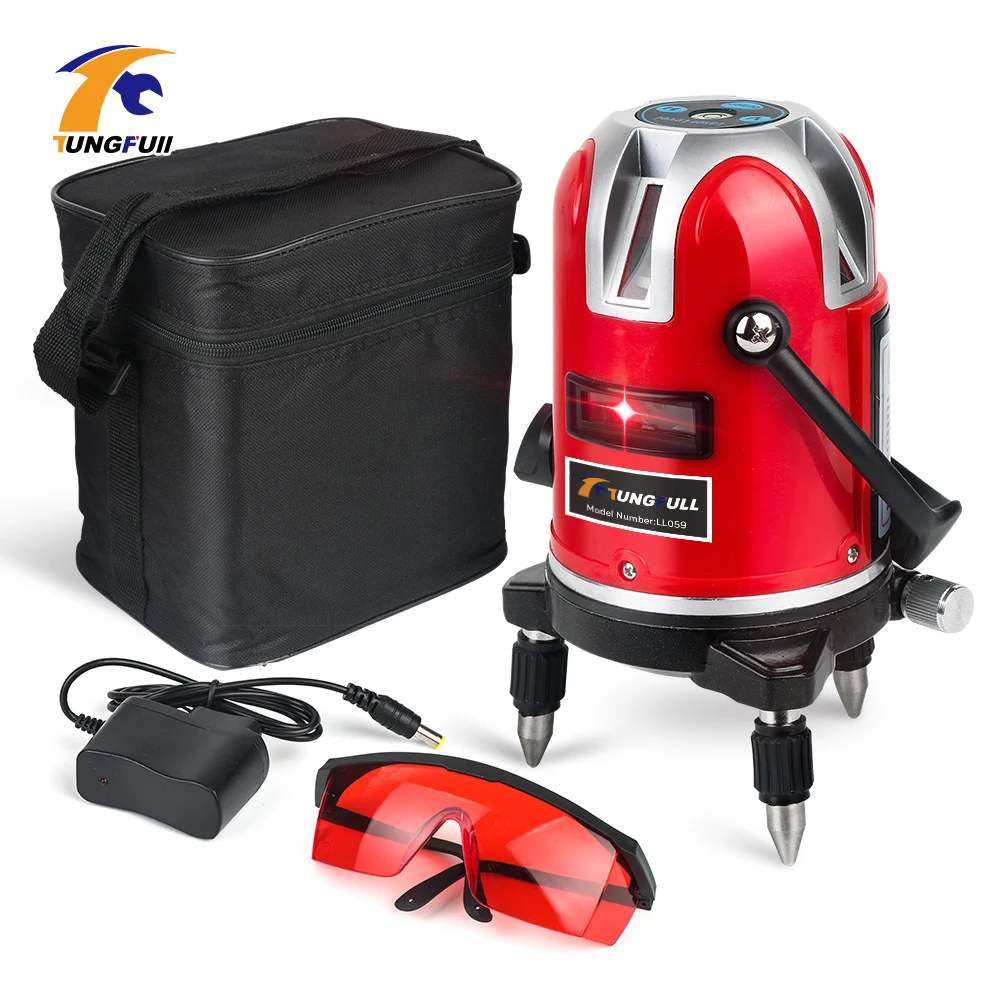 

360 Automatic Self-leveling laser 5 Lines 6 Points Laser Level Horizontal and Vertical Laser Cross Line with Free Carrying Case