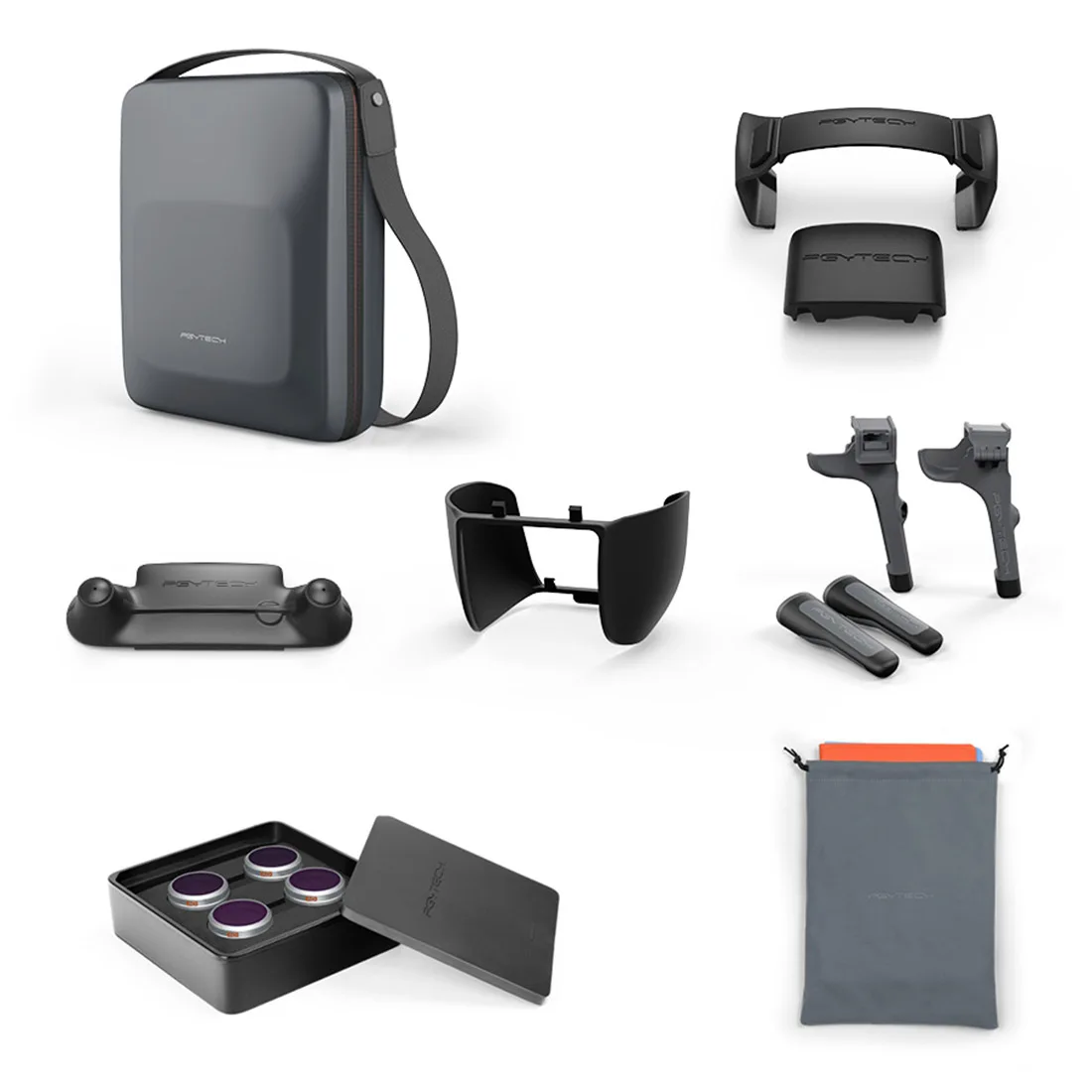 

7in1 Bag Lens Hood Blade Holder Fixer Landing Gear Rocker Protector 50cm Parking Apron ND/PL Filters Set for DJI MAVIC 2 ZOOM