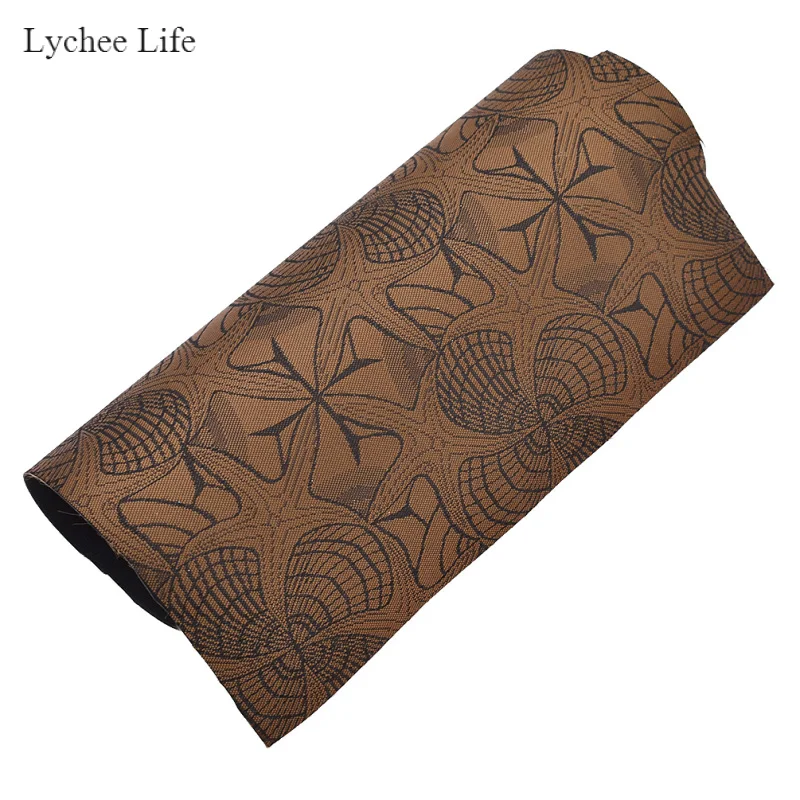 Lychee Life Ретро двухсторонний полиэстер с принтом и искусственная кожа ткань для самостоятельного пошива одежды украшения