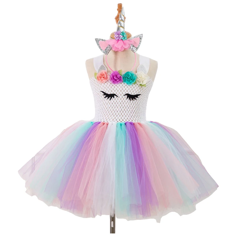 Нарядное платье с единорогом на день рождения для девочек; детское платье на Хэллоуин