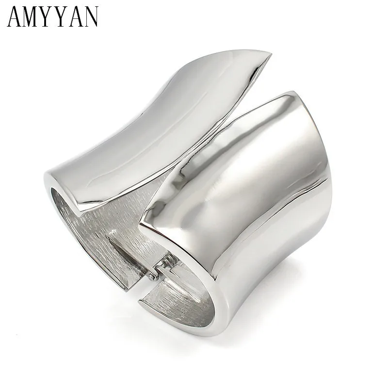 

Personalized Ladies Bracelet Bangle silver Gold Large Simple Heavy Spring Switch Free Shipping Female Jewelry