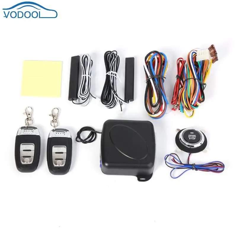 

9pcs/set Car SUV Keyless Entry Engine Start Alarm System Push Button Remote Starter Stop Car Accessories