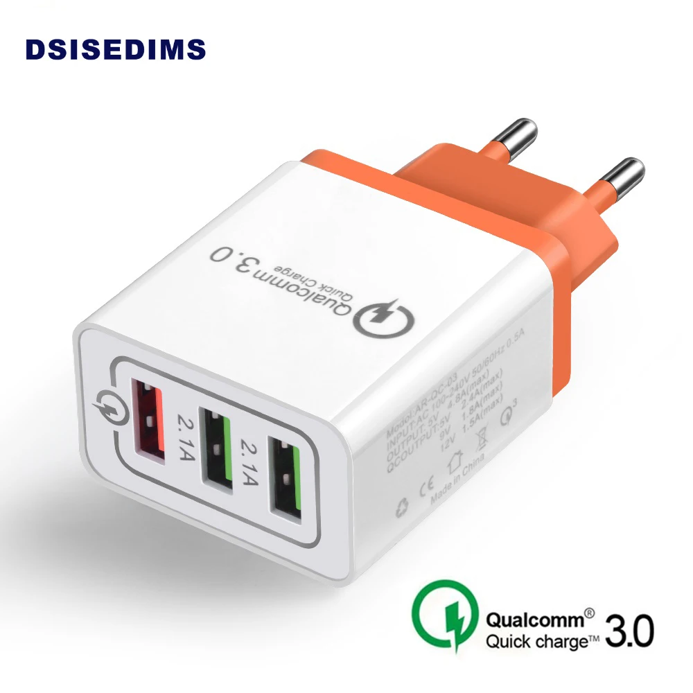 

Universal 18 W USB Quick Charge 3.0 5V 3A for Iphone 7 8 EU US Plug Mobile Phone Fast Charger Charging for Samsung s8 s9 Huawei