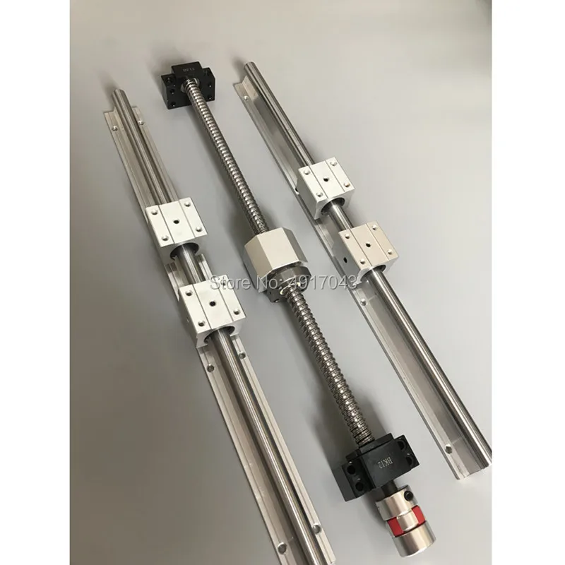 

6 sets linear guide rail SBR16 - 400/600/1000mm + 3pcs SFU1605 - 450/650/1050mm ballscrew + BK12 BK12 + Nut housing cnc parts