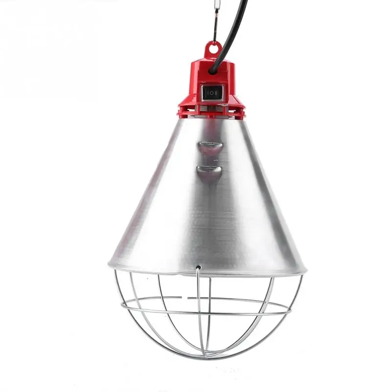 enchufe de la UE 220 V L/ámpara de incubadora de calor de aves de corral infrarrojas de 250 vatios L/ámpara de calor roja infrarroja con ajuste de temperatura para aves
