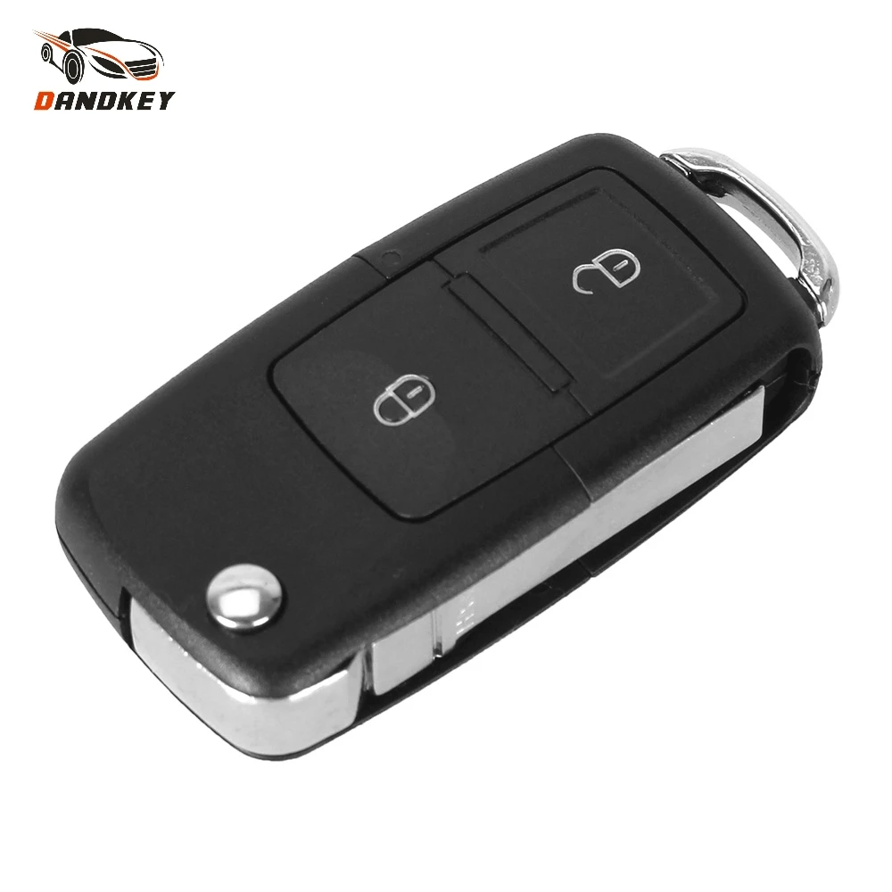 Dandkey пульт ключ чехла 2 bunttons для Фольксваген MK4 Bora Golf Passat Polo Alhambra Touran флип складной